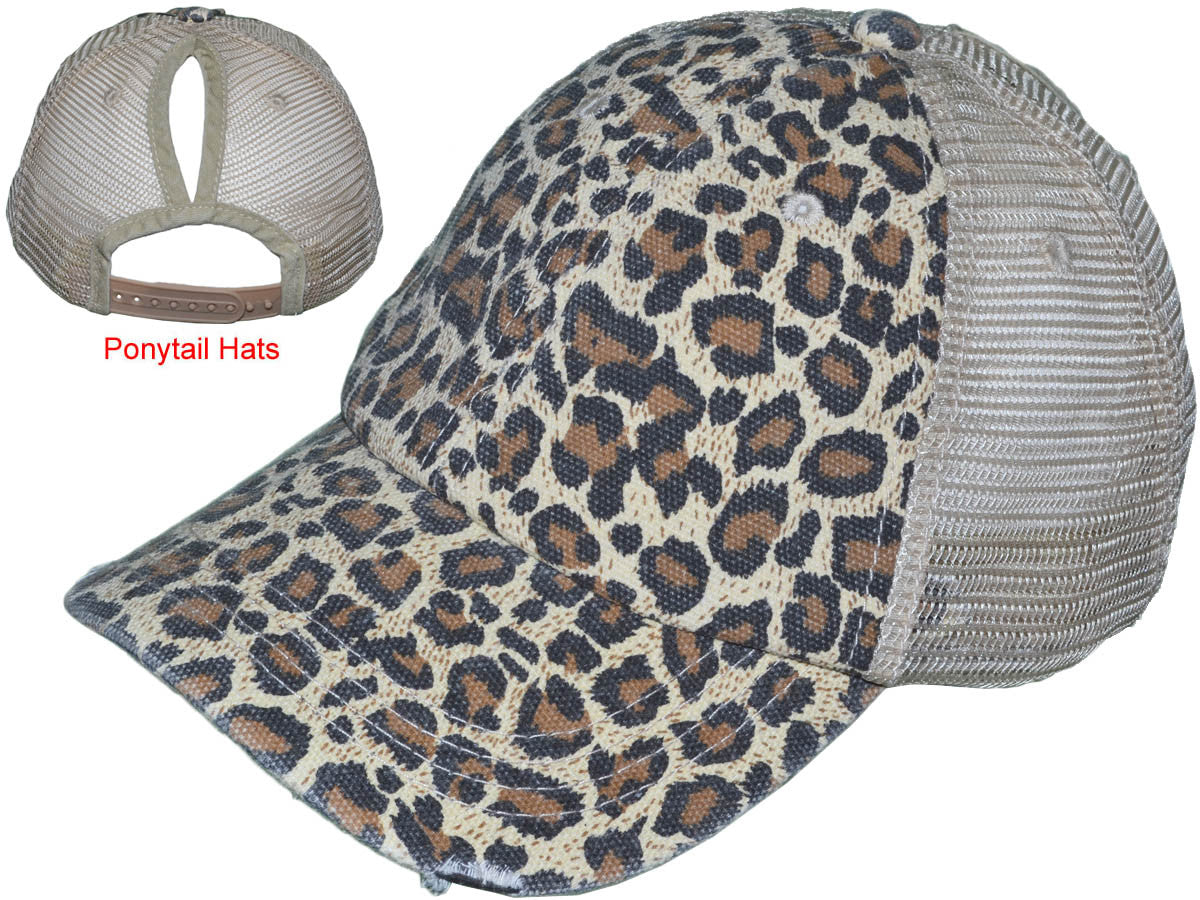 Glitter Leopard Pirates Ponytail Hats