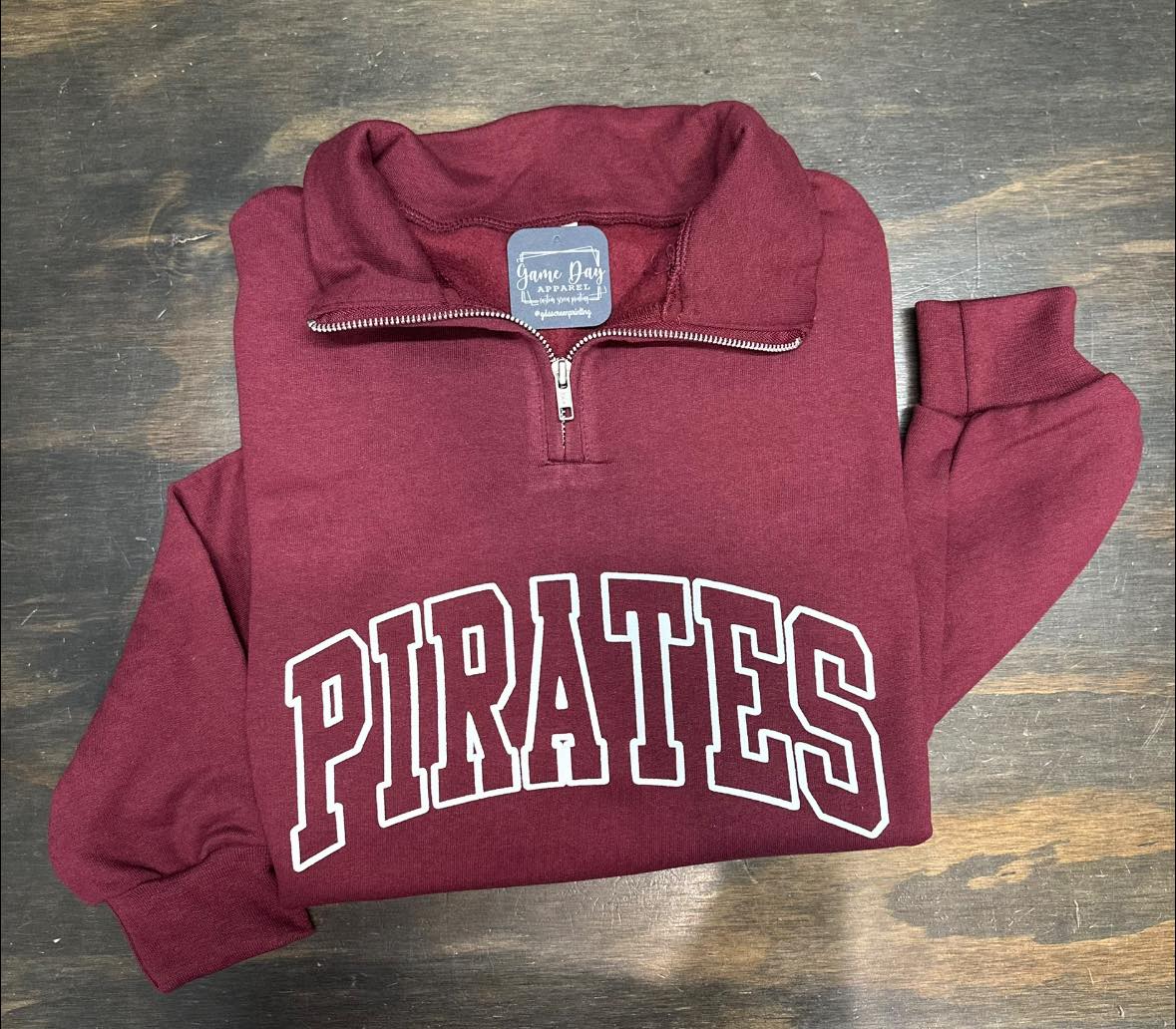 Maroon 1/4 ZIp Pirates Puff