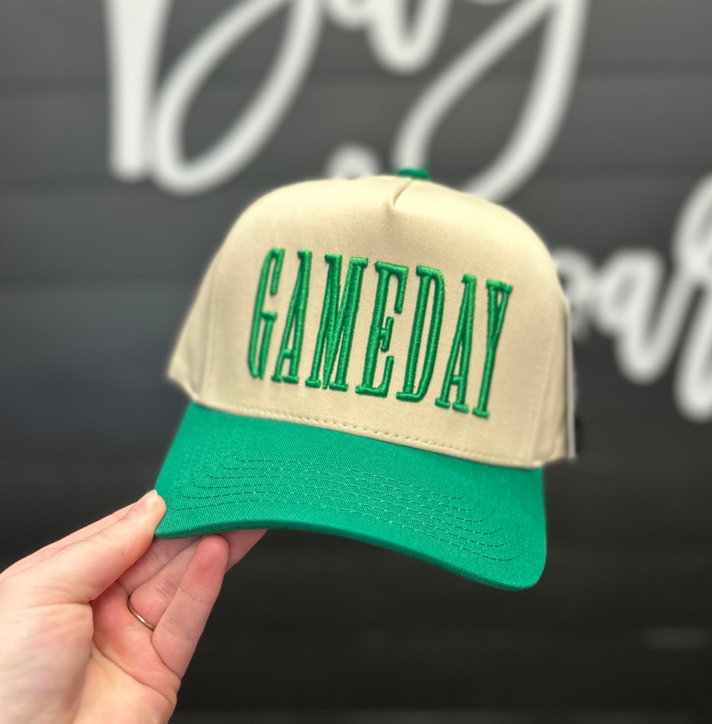 Green Game Day Puff Hat