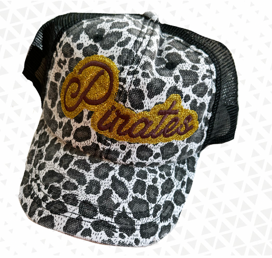 Glitter Leopard Pirates Ponytail Hats