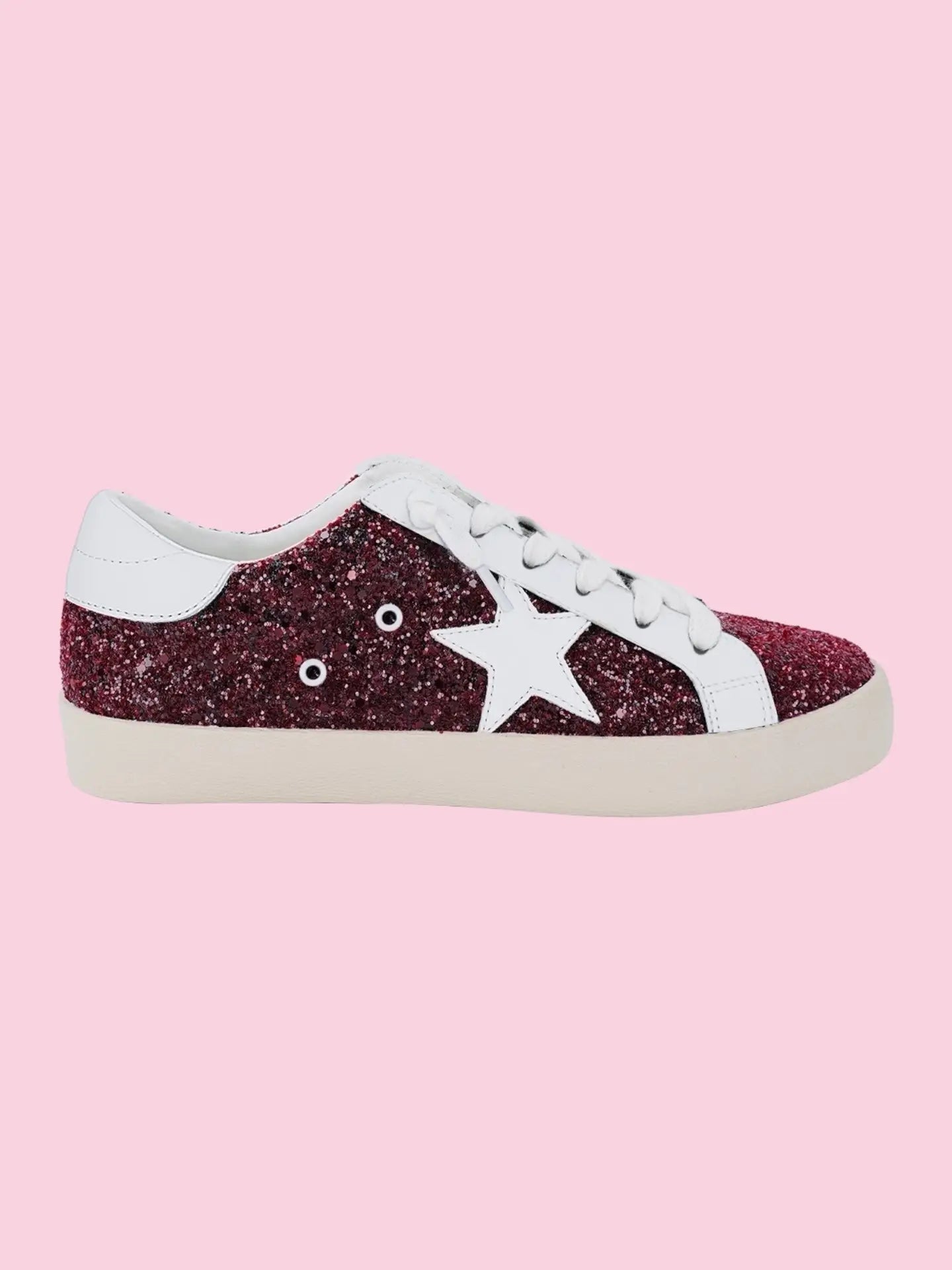 Maroon Glitter Sneakers
