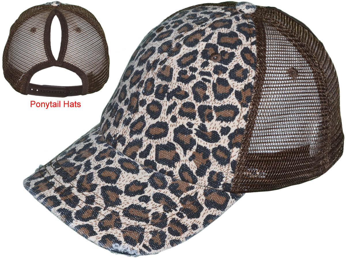 Glitter Leopard Pirates Ponytail Hats
