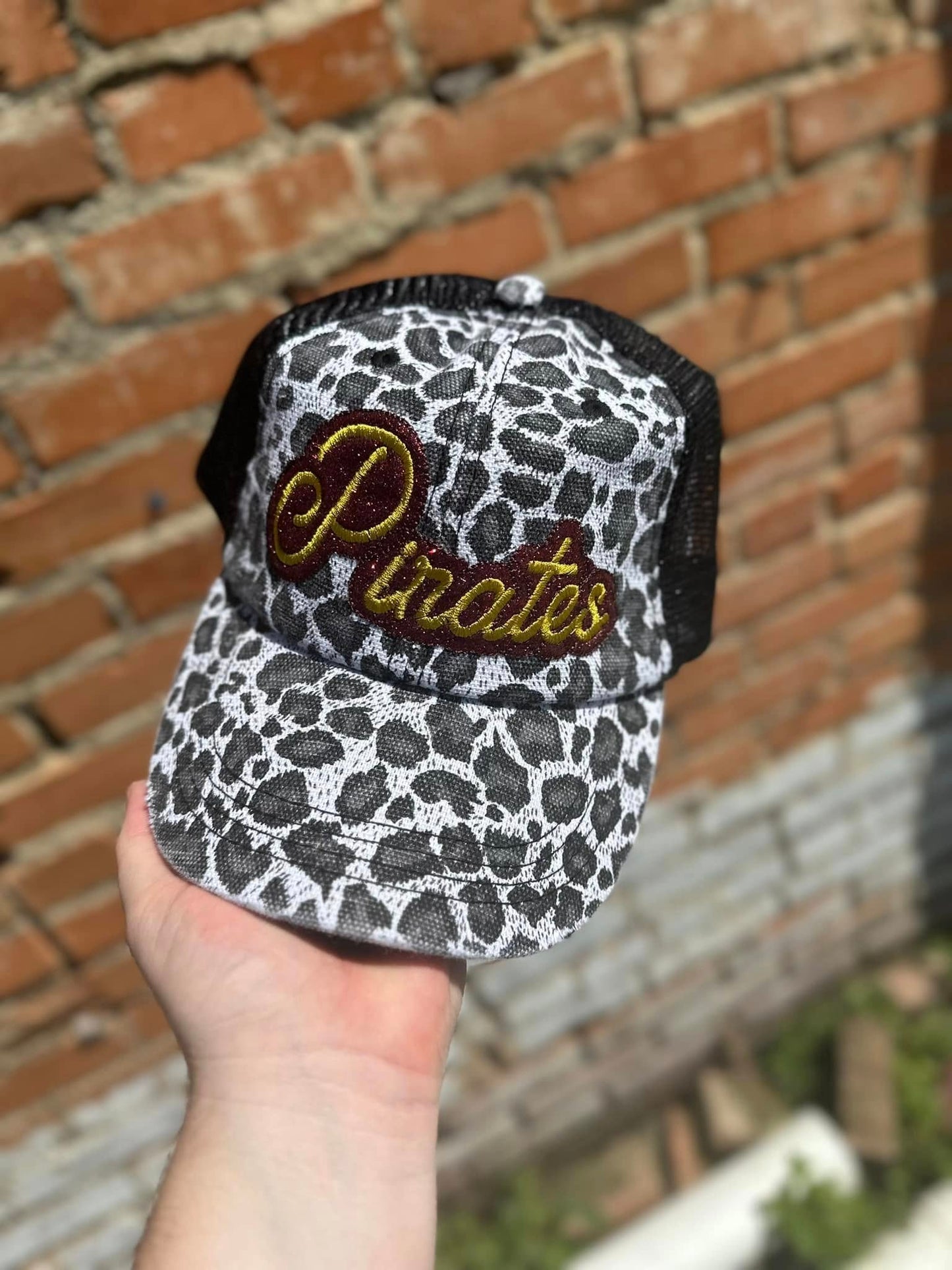 Glitter Leopard Pirates Ponytail Hats