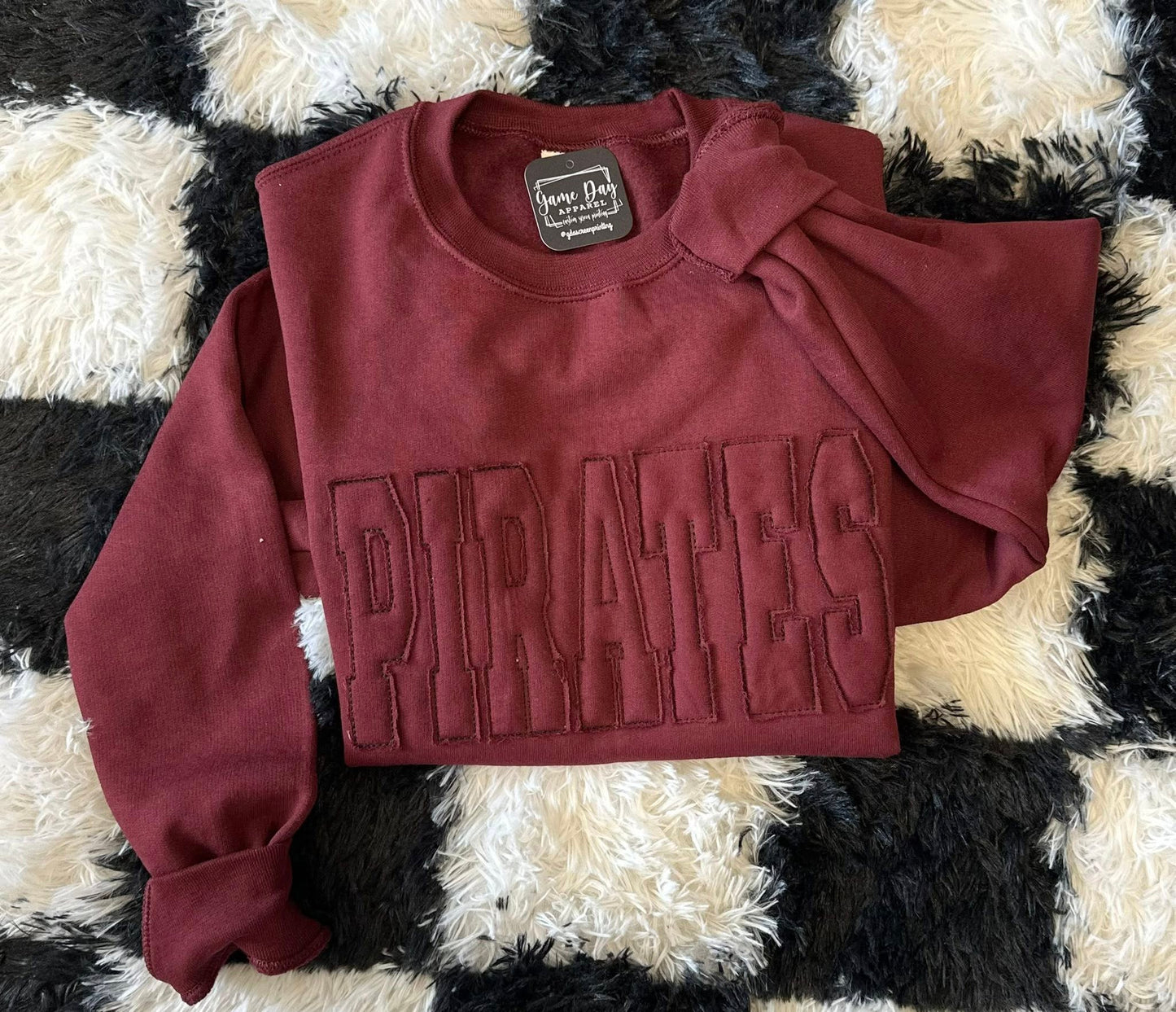 Raggy Pirates Maroon Sweatshirt with Maroon Thread
