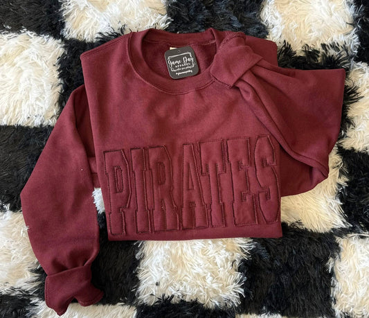 Raggy Pirates Maroon Sweatshirt with Maroon Thread