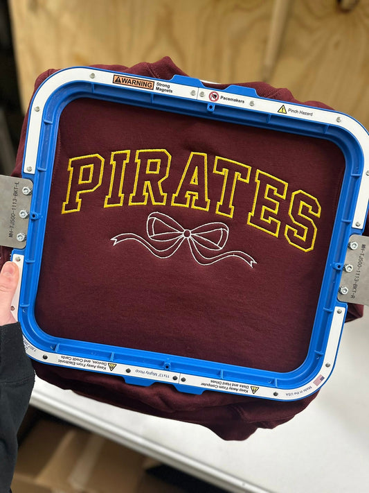 Pirates Embroidered Bow Sweatshirt