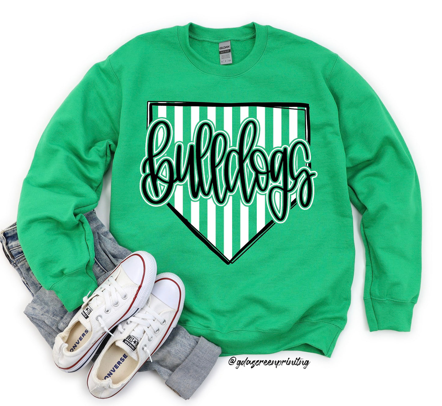 Striped Homeplate Bulldogs Tee