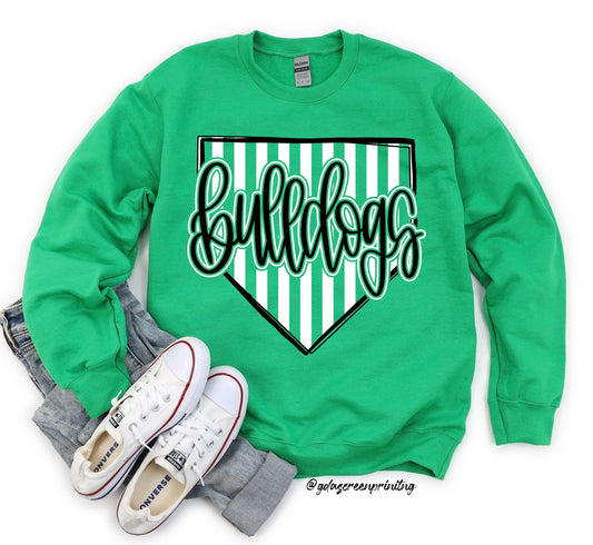 Striped Homeplate Bulldogs Tee