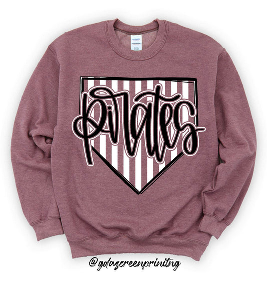 Striped Homeplate Pirates Tee