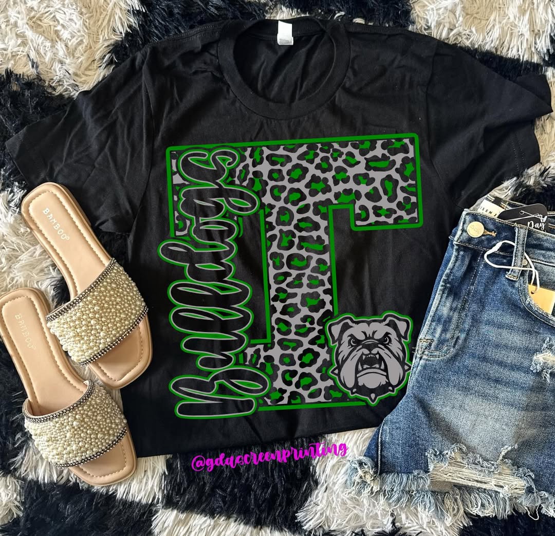 Gray Leopard Bulldogs Tee