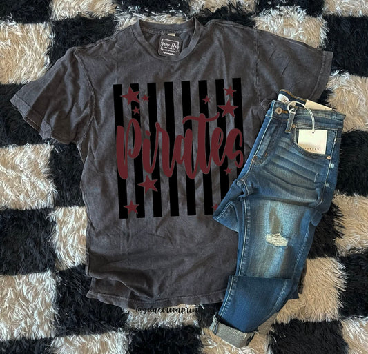 Stars & Striped Pirates Acid Wash Tee