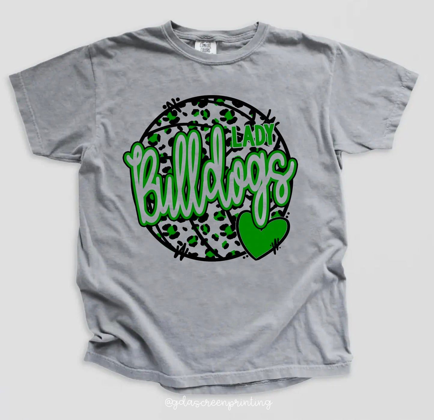 Gray Leopard Lady Bulldogs Volleyball Tee