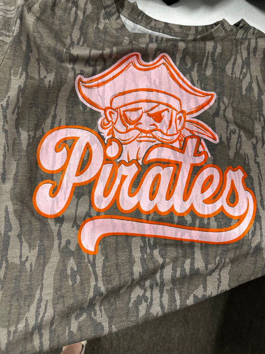 Pink Pirates MossyOak Bottomland Camo tee