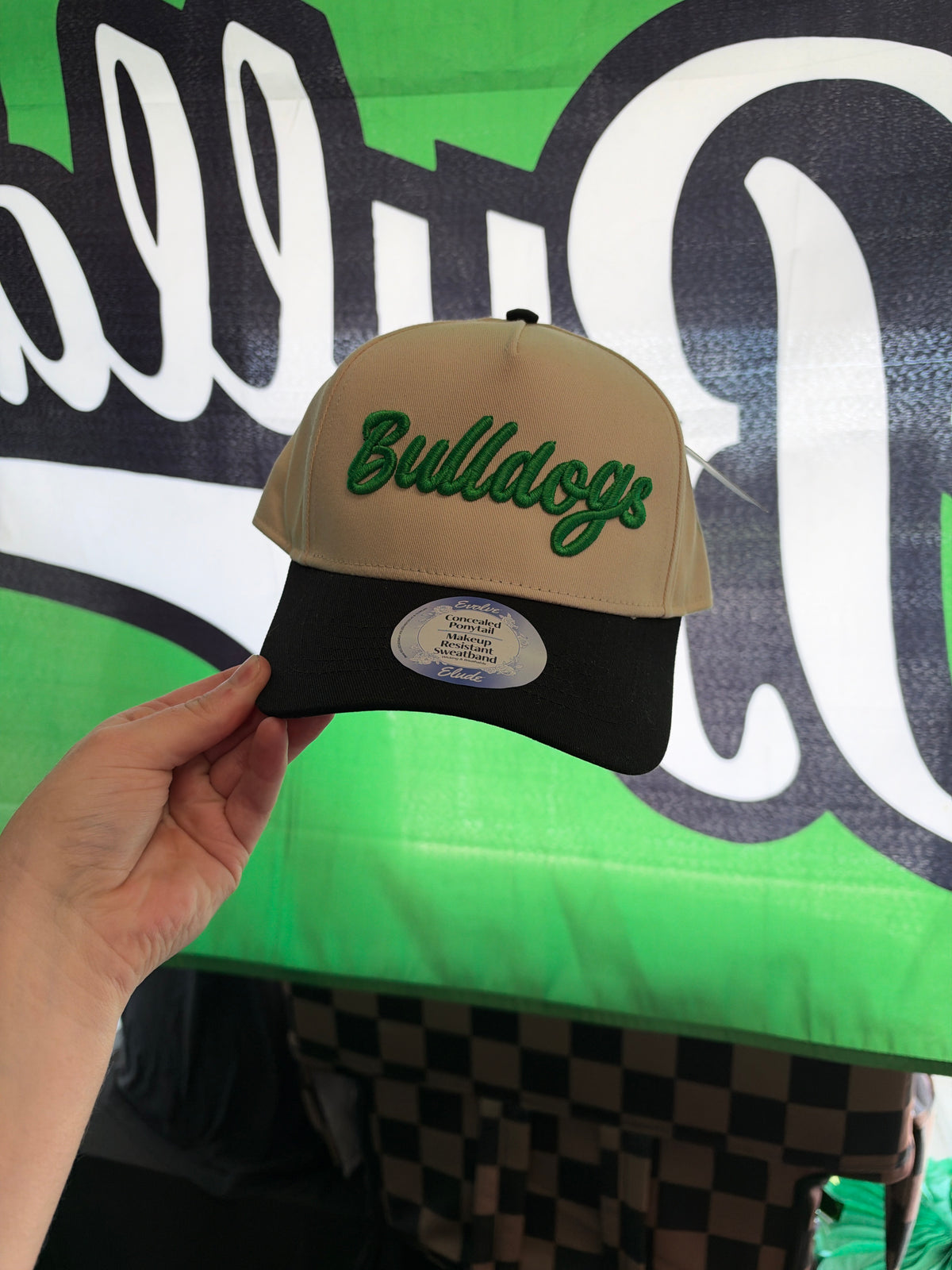 Bulldogs Puff Script Ponytail Hat