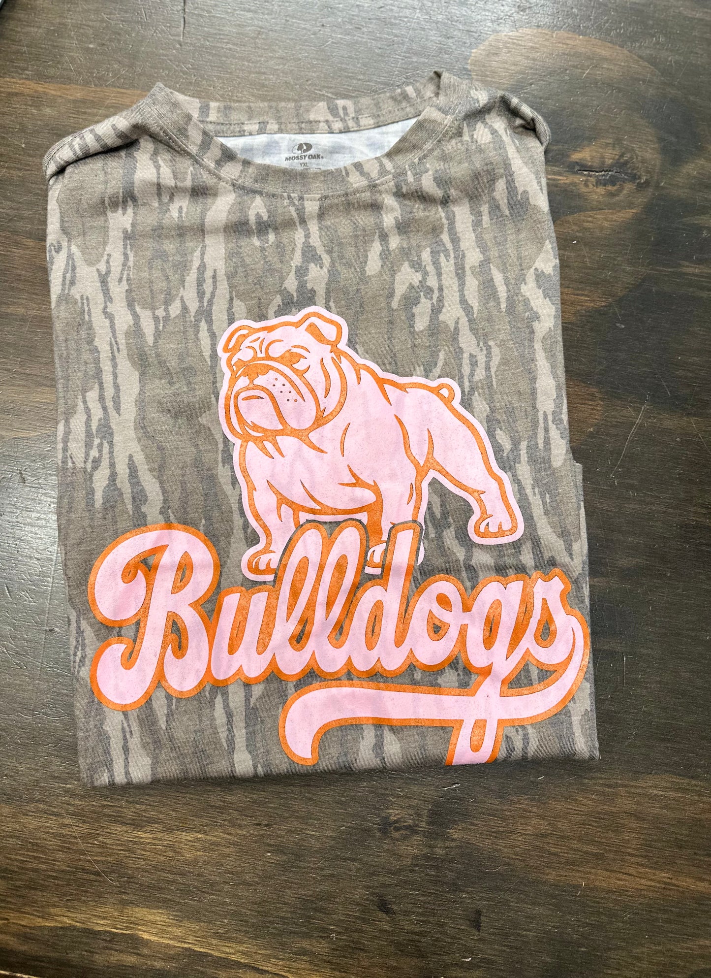 Pink & Orange Bulldogs MossyOak Camo Tee