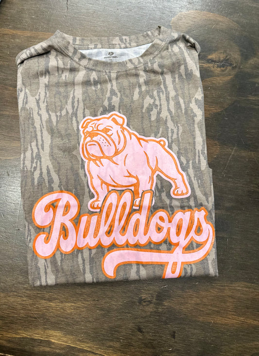 Pink & Orange Bulldogs MossyOak Camo Tee