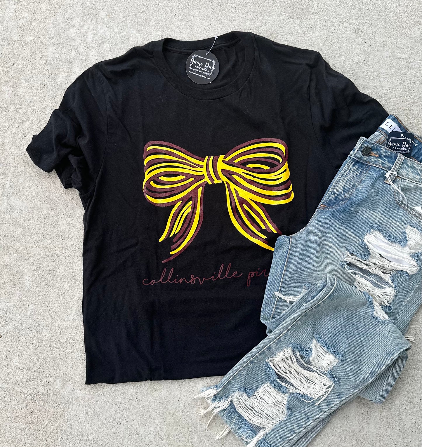 Collinsville Pirates Bow Tee