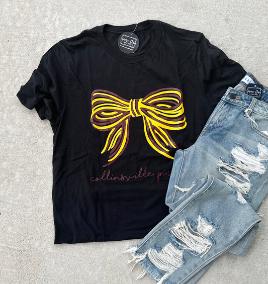 Collinsville Pirates Bow Tee