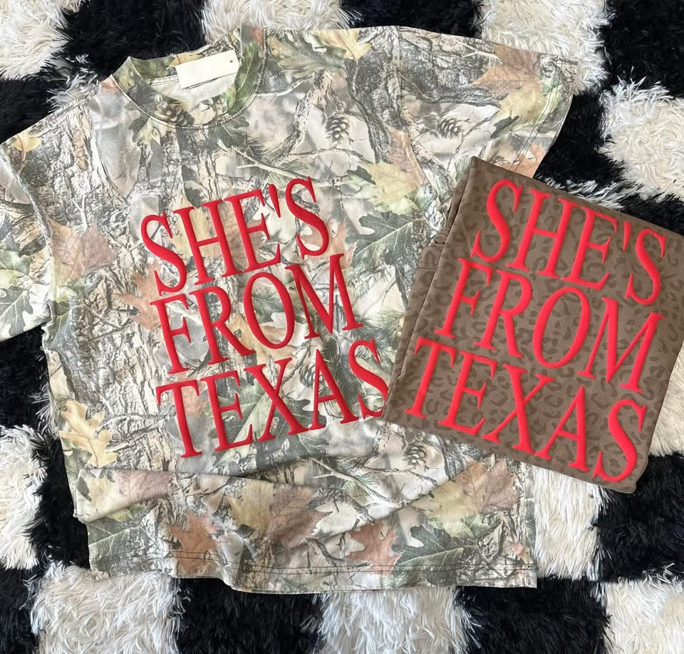 She’s From Texas Camo Tee