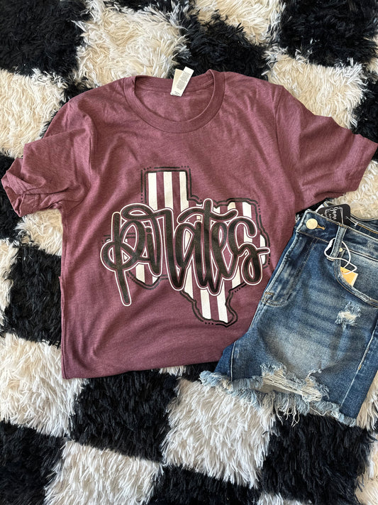 Texas Striped Pirates Tee