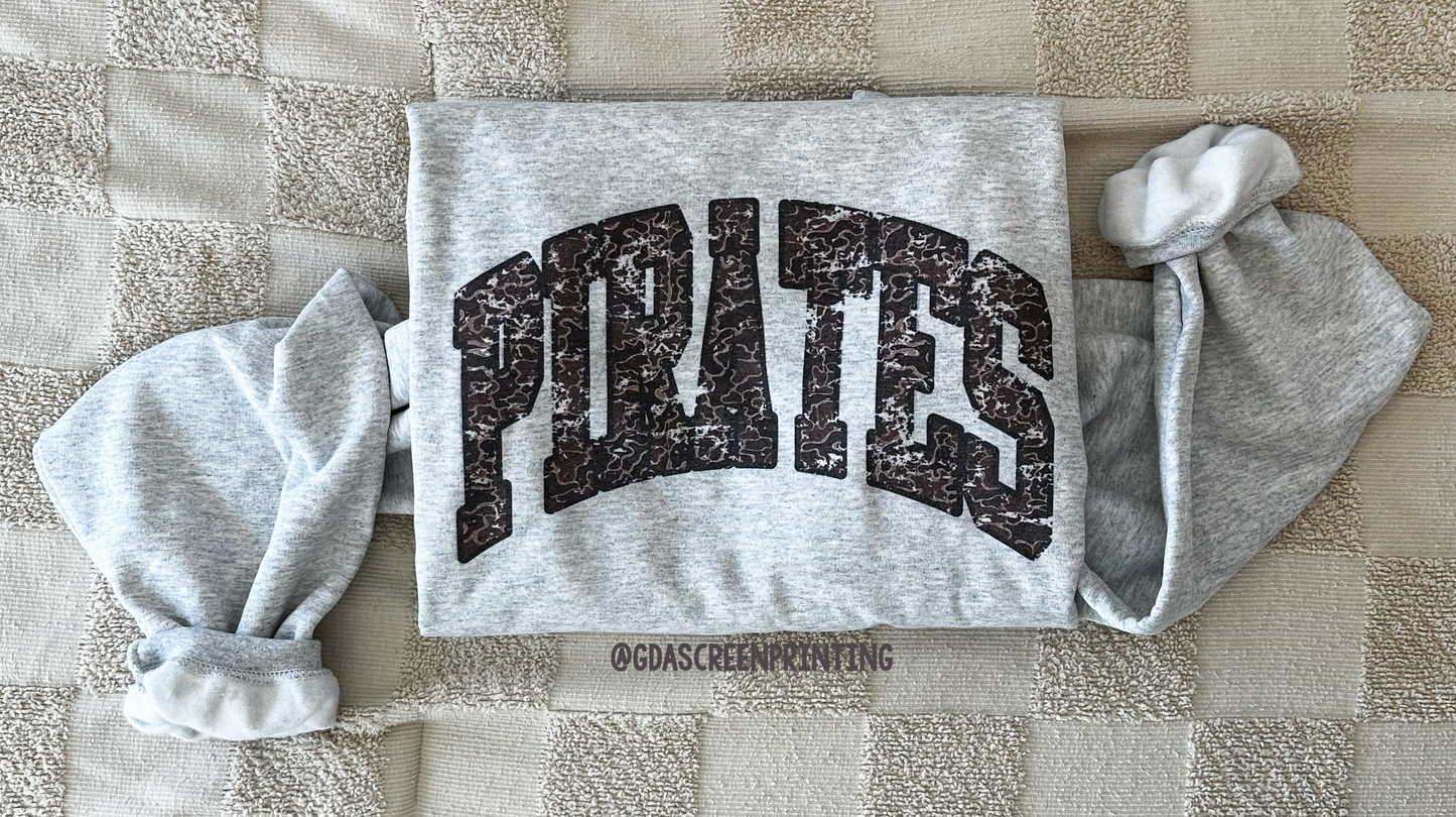Distressed Camo Pirates Sweatshirt