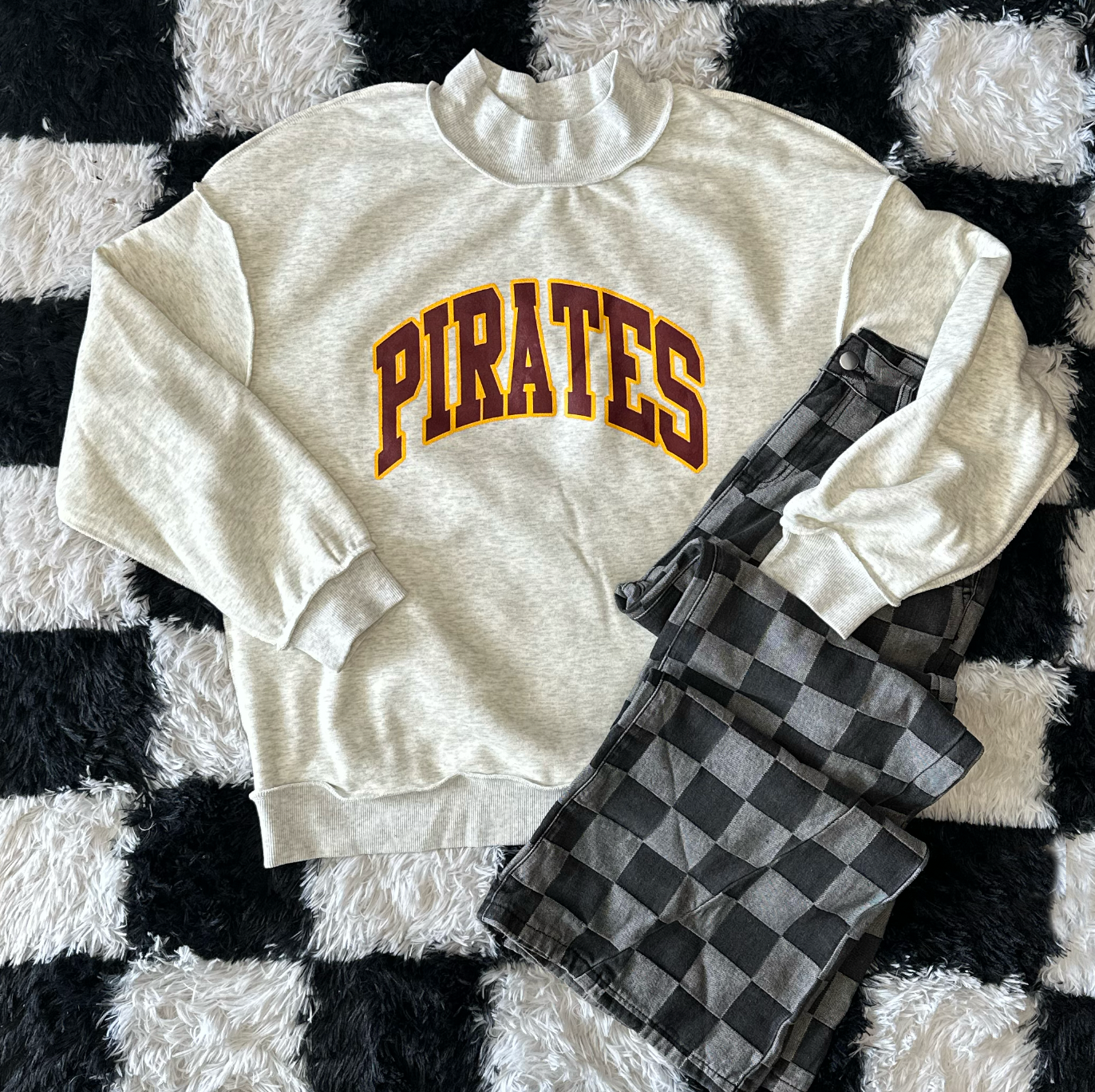 Maroon & Gold Mockneck Sweatshirt