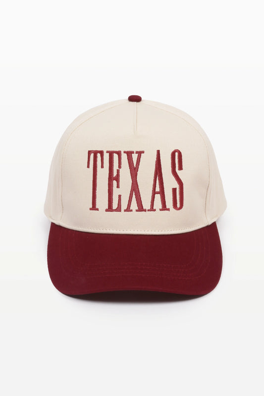 Maroon Texas Canvas Hat