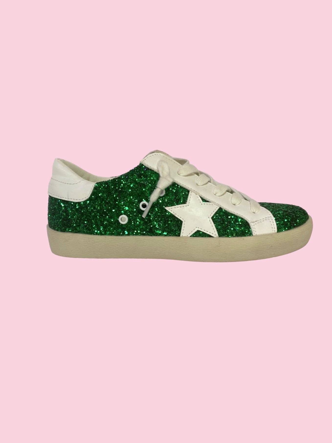 Green  Glitter Sneakers